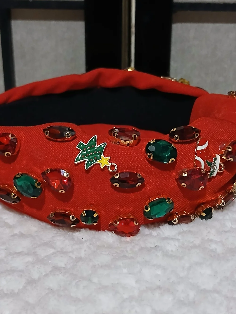 Embellished Red Padded Headband